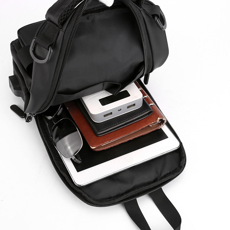 Multifunction Bags for Men Nylon Backpack Crossbody Shoulder Bag with USB Charging Port Chest Bags Pack