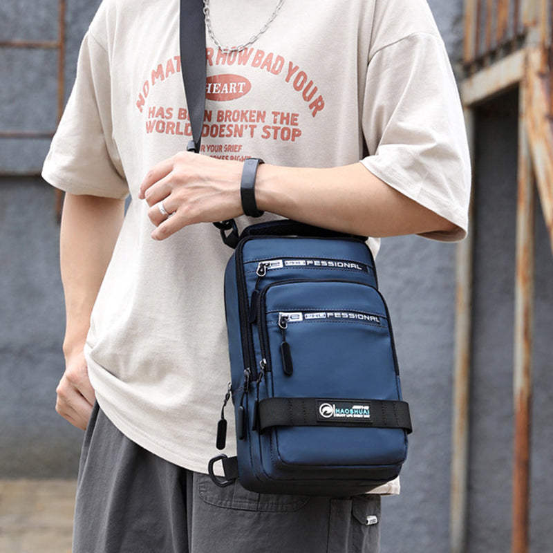 Multifunction Bags for Men Nylon Backpack Crossbody Shoulder Bag with USB Charging Port Chest Bags Pack