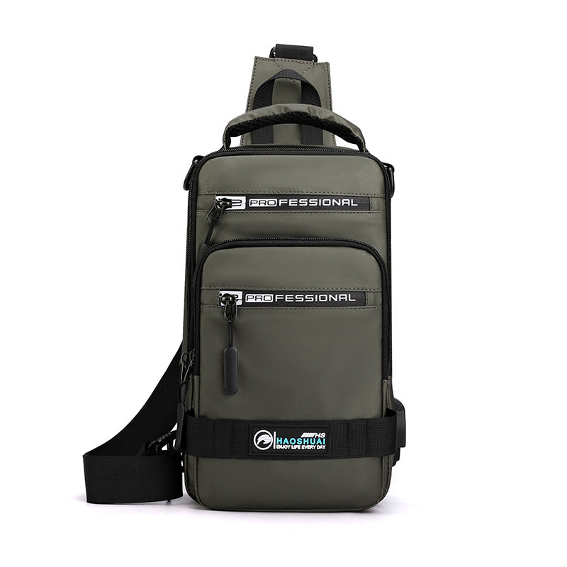 Multifunction Bags for Men Nylon Backpack Crossbody Shoulder Bag with USB Charging Port Chest Bags Pack