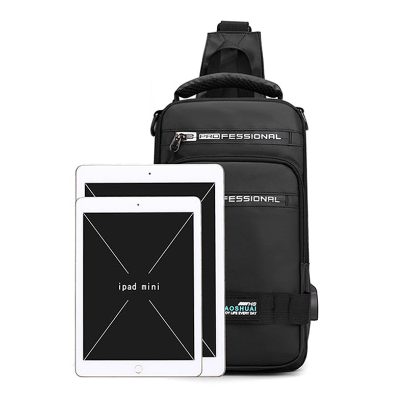 Multifunction Bags for Men Nylon Backpack Crossbody Shoulder Bag with USB Charging Port Chest Bags Pack