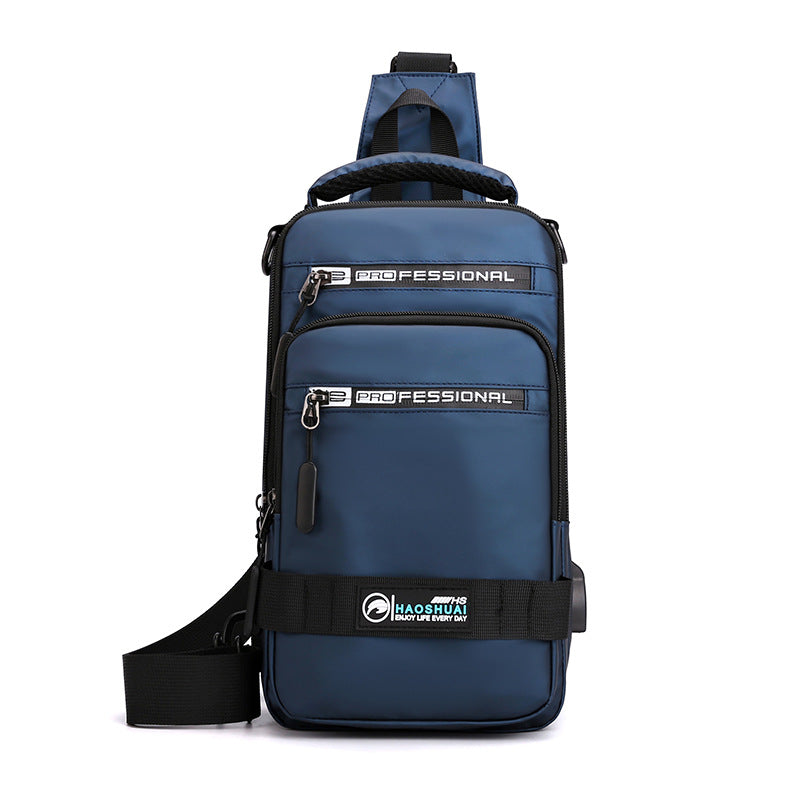 Multifunction Bags for Men Nylon Backpack Crossbody Shoulder Bag with USB Charging Port Chest Bags Pack