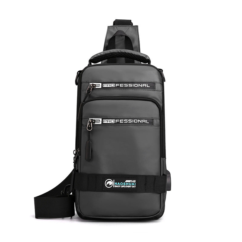 Multifunction Bags for Men Nylon Backpack Crossbody Shoulder Bag with USB Charging Port Chest Bags Pack