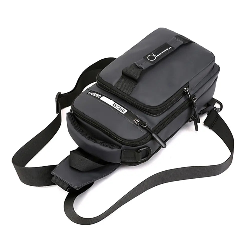 Men'S Sling Crossbody Bag Anti-Theft Chest Shoulder Messenger Backpack USB Port