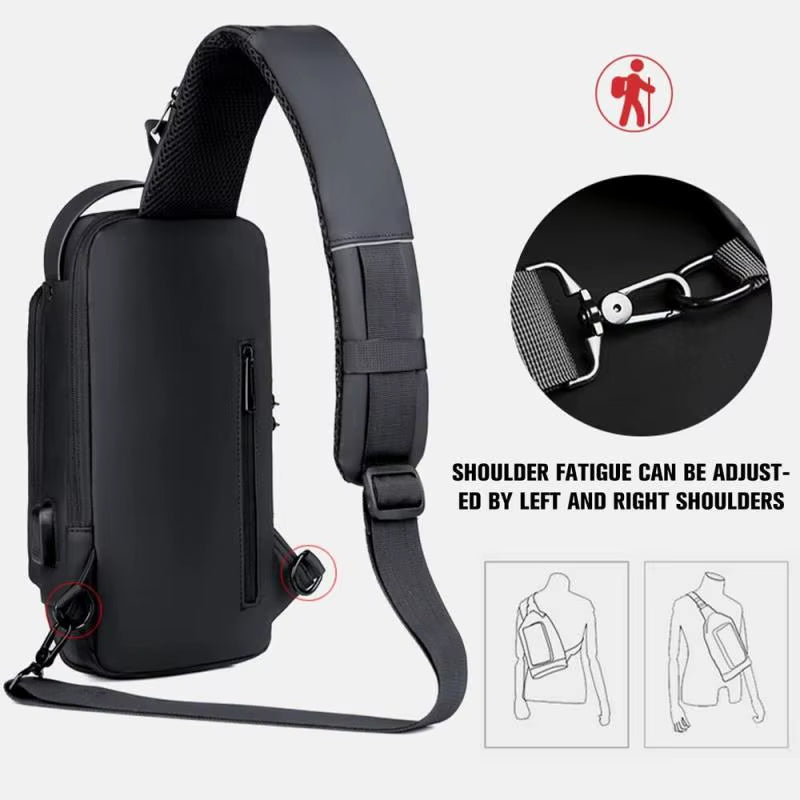 Newest Men anti Theft Chest Bag Shoulder USB Charging Crossbody Package School Short Trip Messengers Gym Men'S Sling Sports Pack