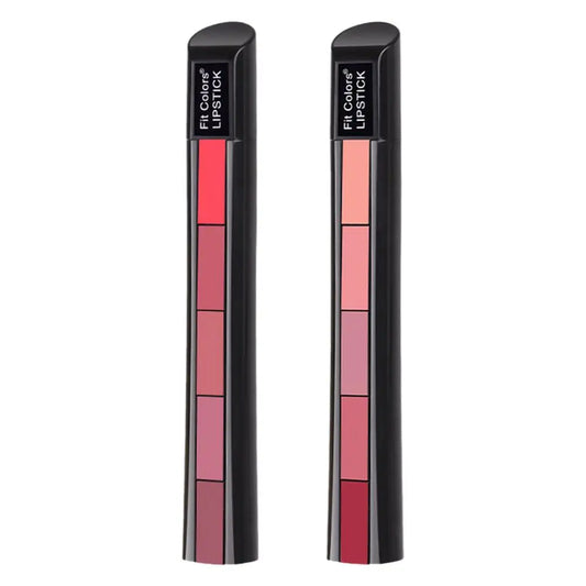5 in 1 Lipstick Strip Matte Velvet High Color Rendering Lipstick Pen Long Lasting Waterproof Cosmetics Makeup Lipstick Set Gifts