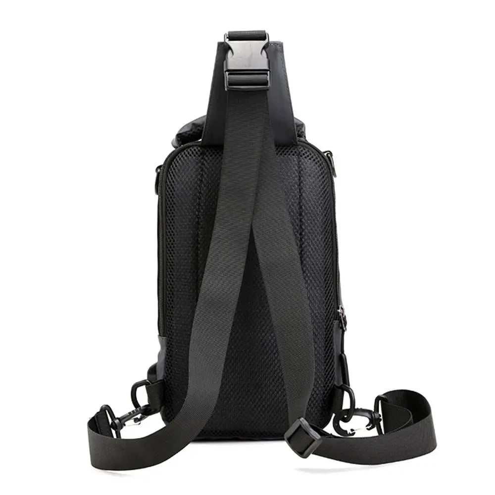 Men'S Sling Crossbody Bag Anti-Theft Chest Shoulder Messenger Backpack USB Port