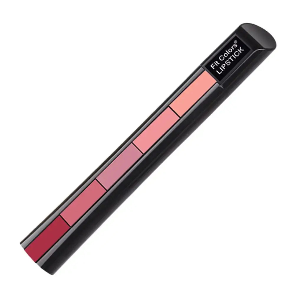 5 in 1 Lipstick Strip Matte Velvet High Color Rendering Lipstick Pen Long Lasting Waterproof Cosmetics Makeup Lipstick Set Gifts