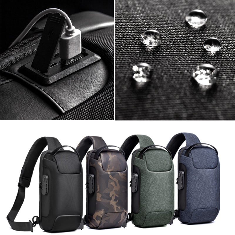 Men Chest Bag Messenger Bag Anti-Theft Shoulder Bags Chest Bag Pack for Male